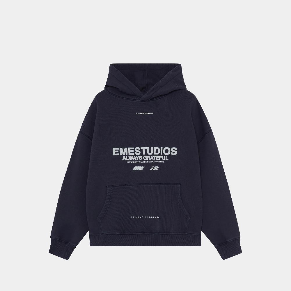 Eme 3N Row Navy Oversized Hoodie