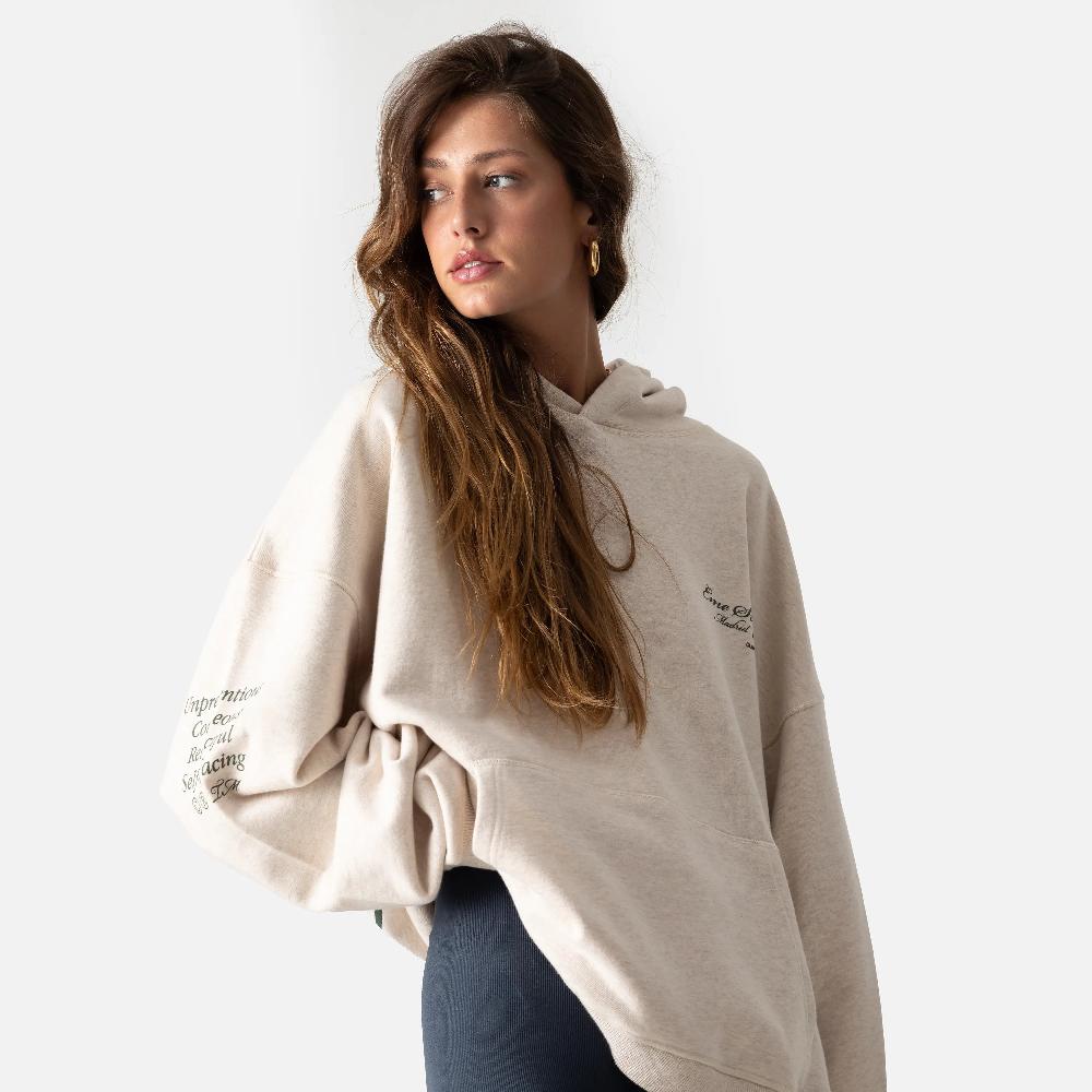 Eme 5135 Off Sand Oversized Hoodie