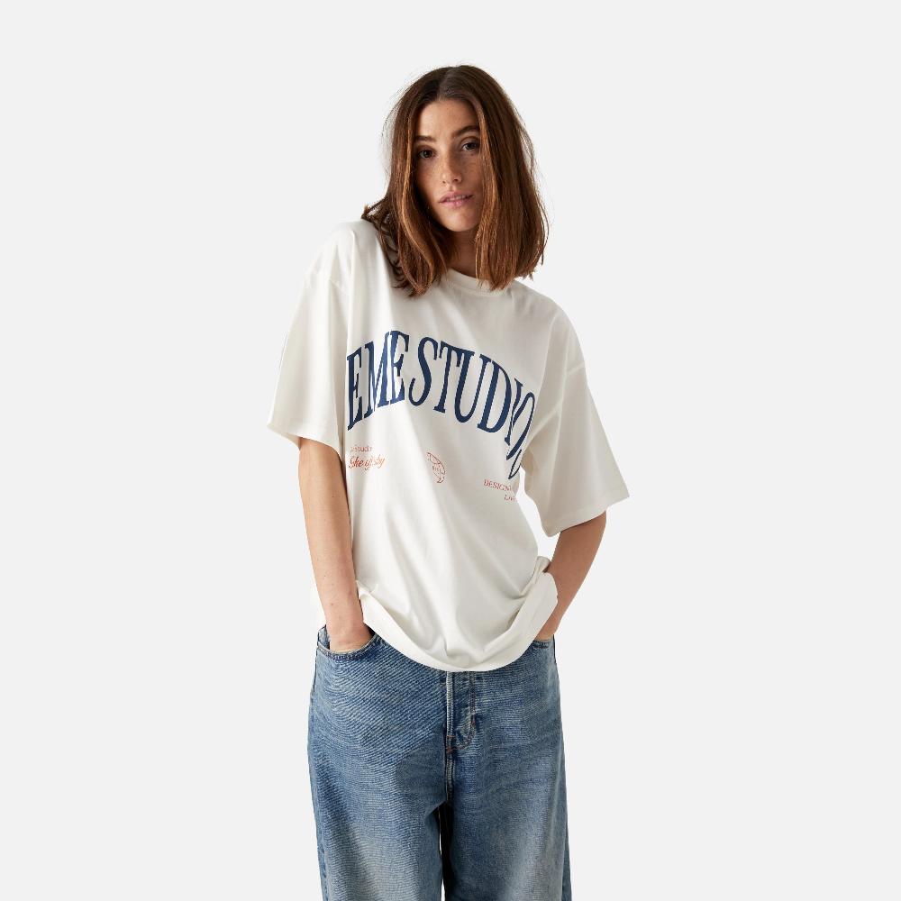 Eme Airline Cream Oversized Tee