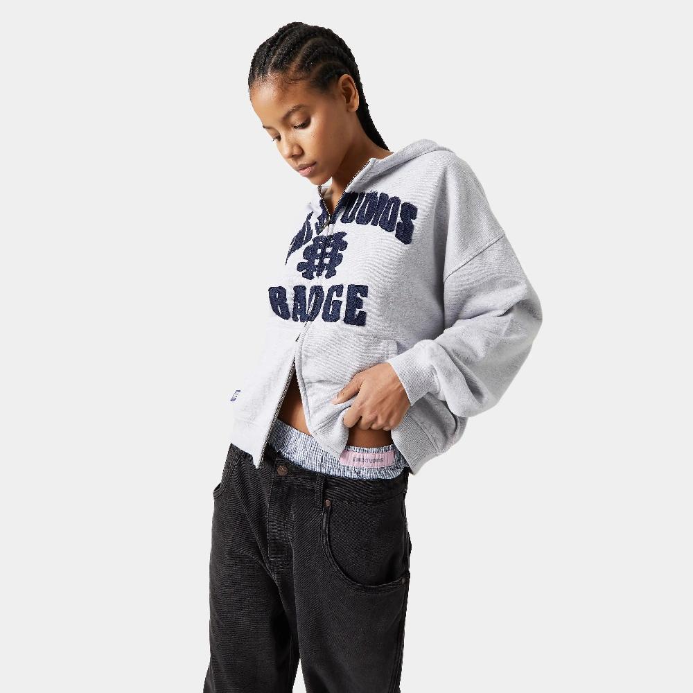 Eme Badge Heather Grey Full Zip