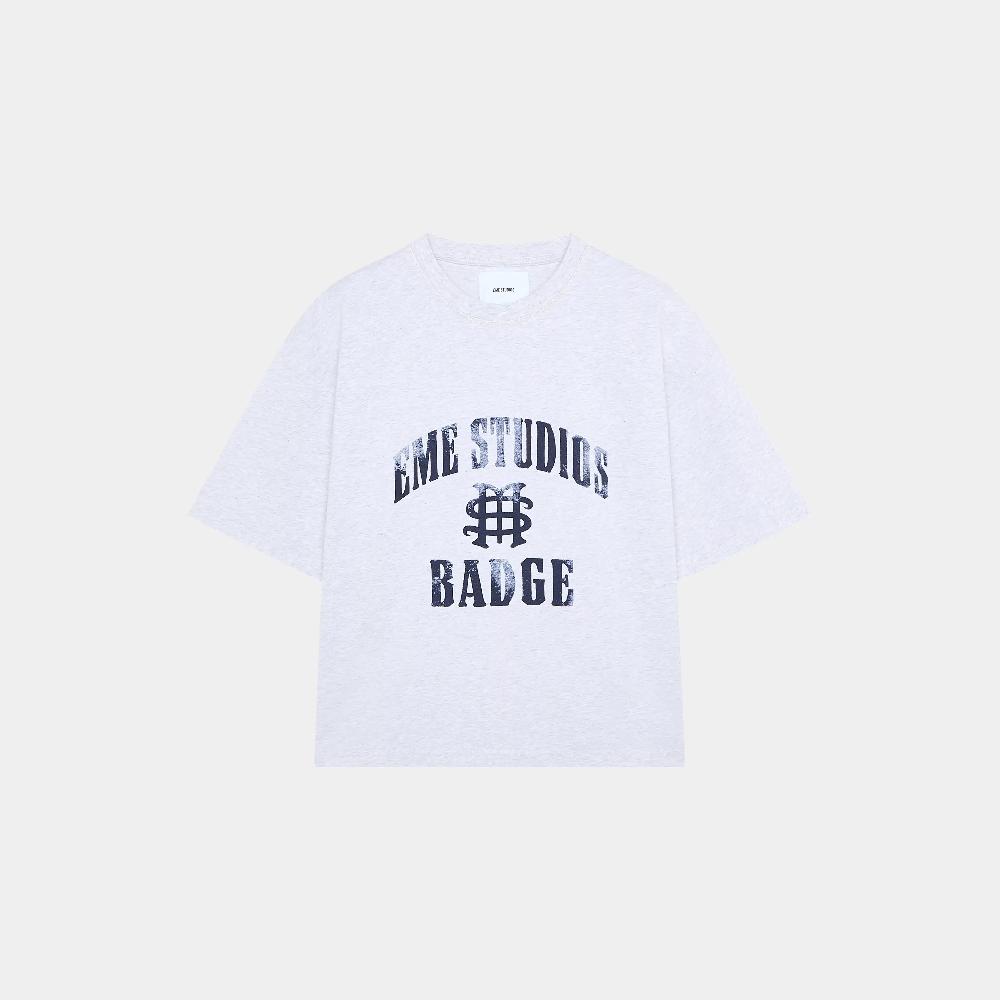Eme Badge Heather Grey Oversized Tee