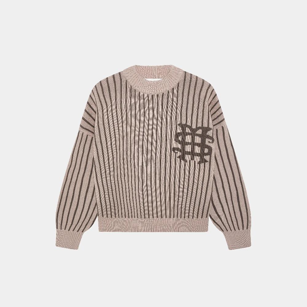 Eme Badge Muddy Brown Stripes Knit