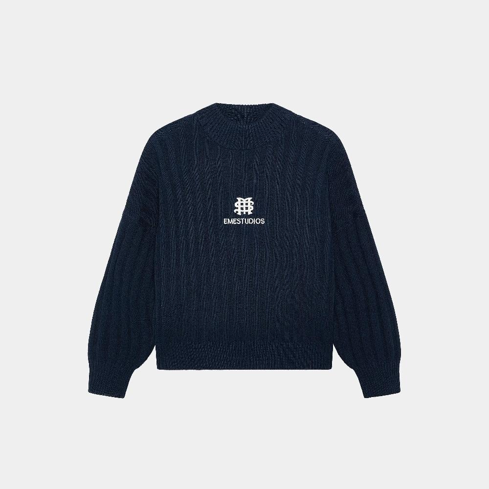 Eme Badge Navy Knit