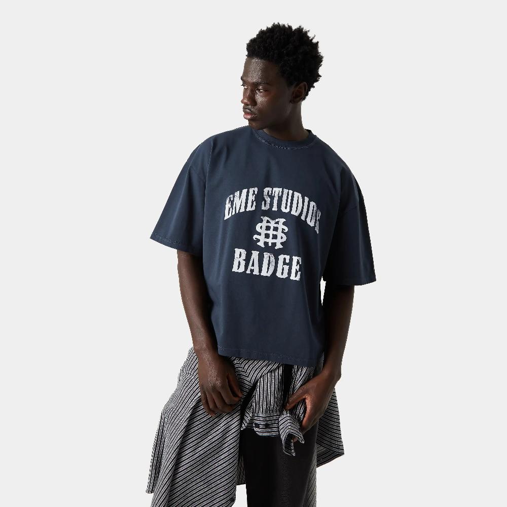 Eme Badge Navy Oversized Tee