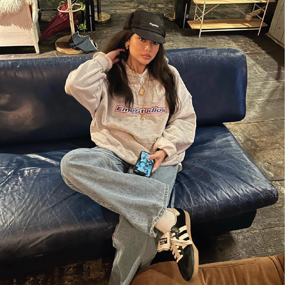 Eme Box Heather Grey Oversized Hoodie