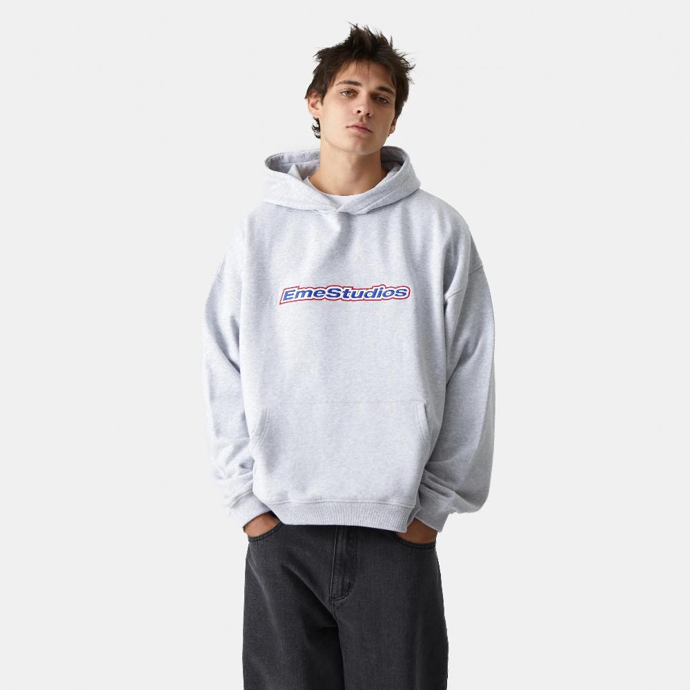 Eme Box Heather Grey Oversized Hoodie