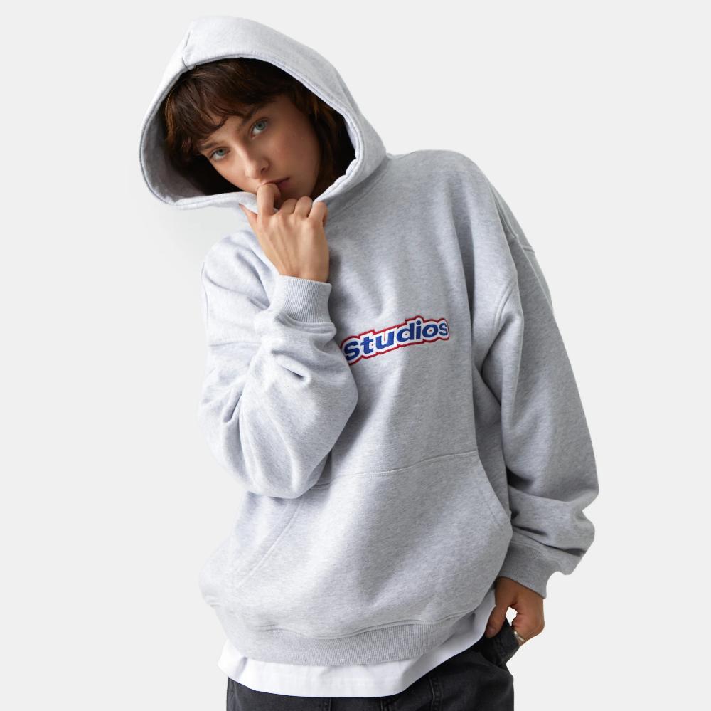 Eme Box Heather Grey Oversized Hoodie