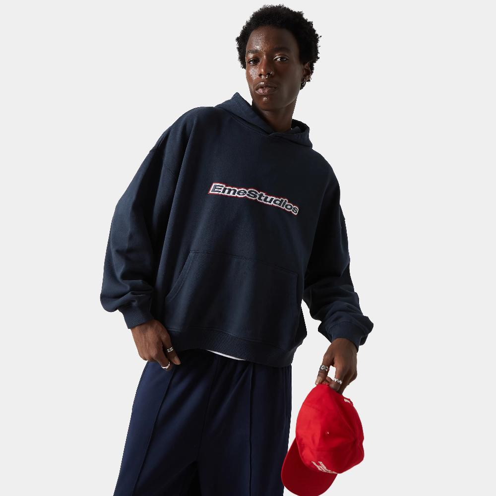 Eme Box Navy Oversized Hoodie