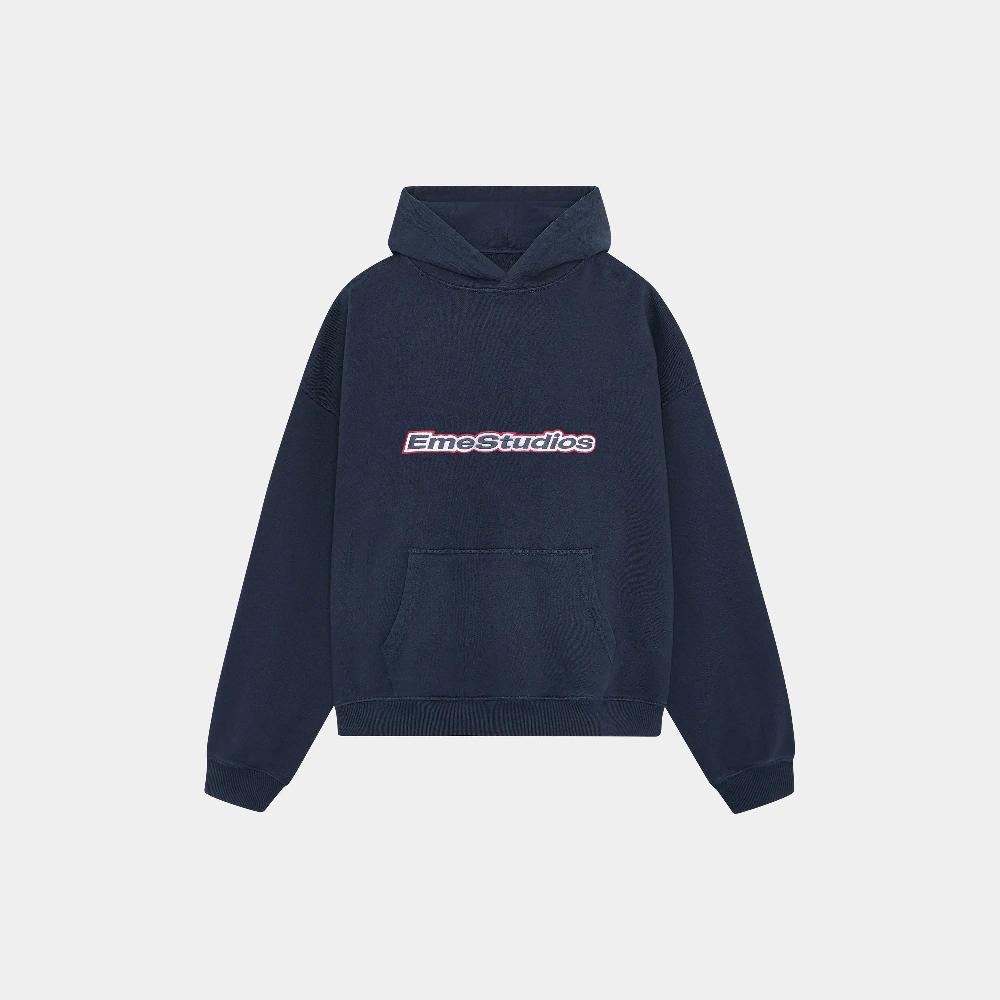Eme Box Navy Oversized Hoodie