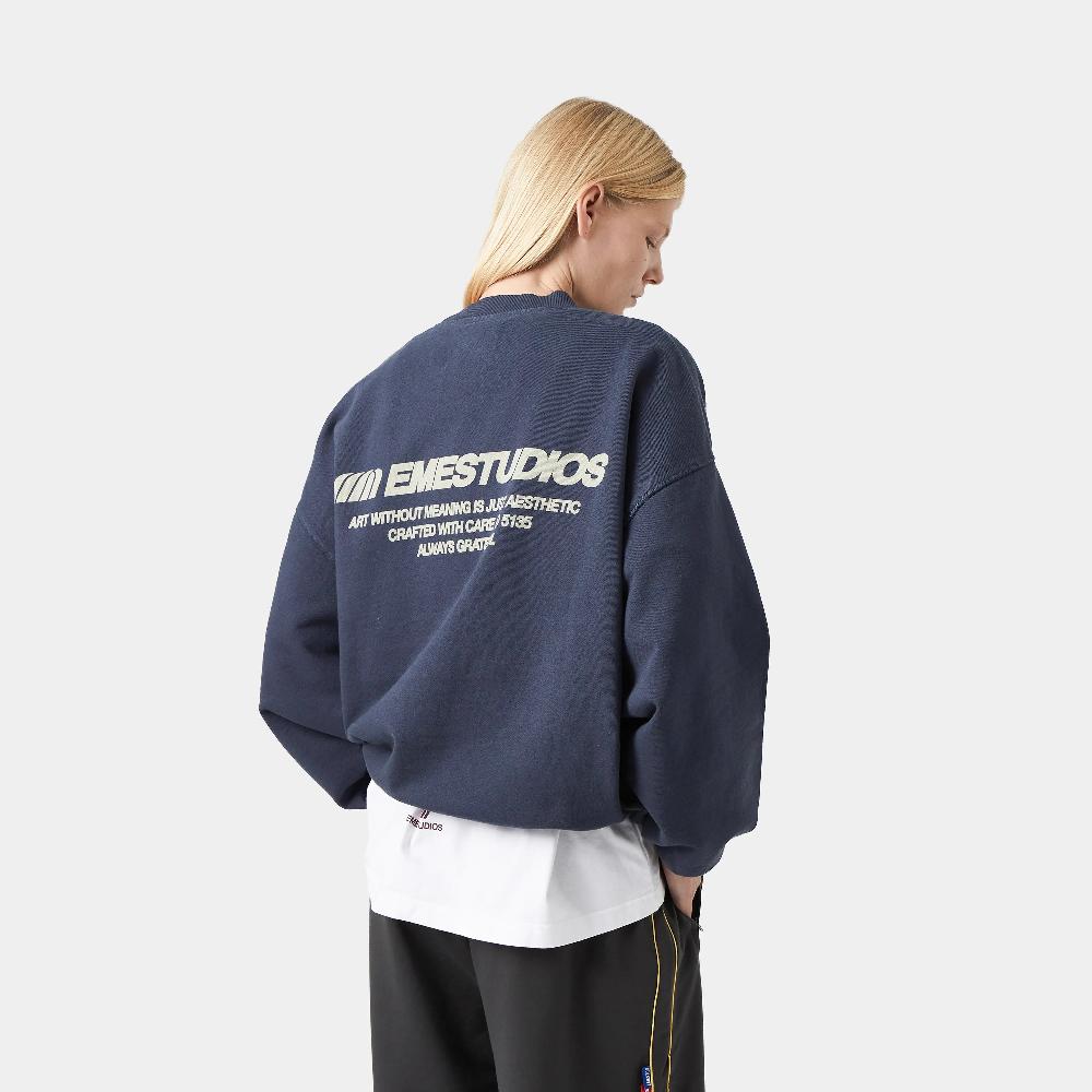 Eme Buckler Navy Oversized Crewneck
