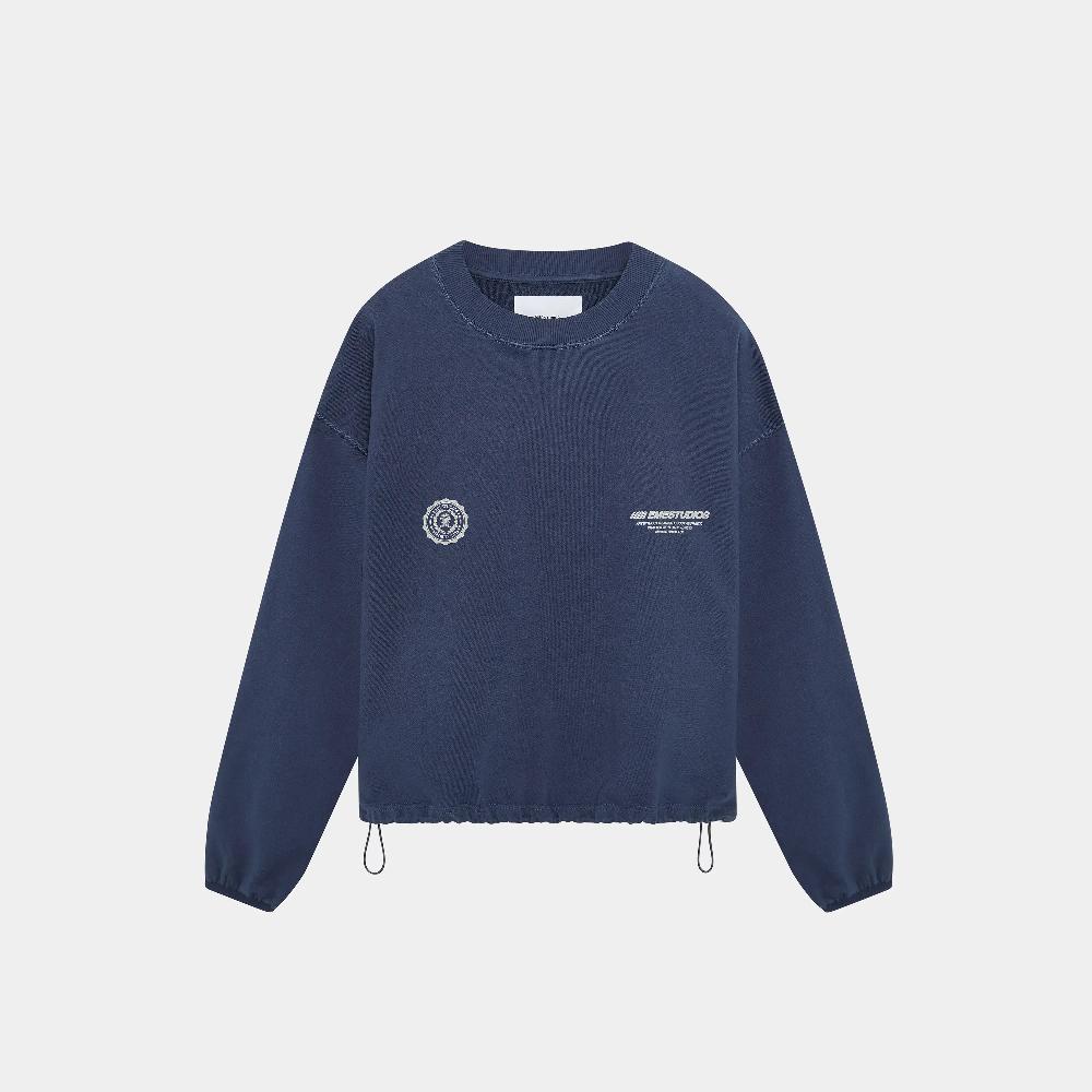 Eme Buckler Navy Oversized Crewneck