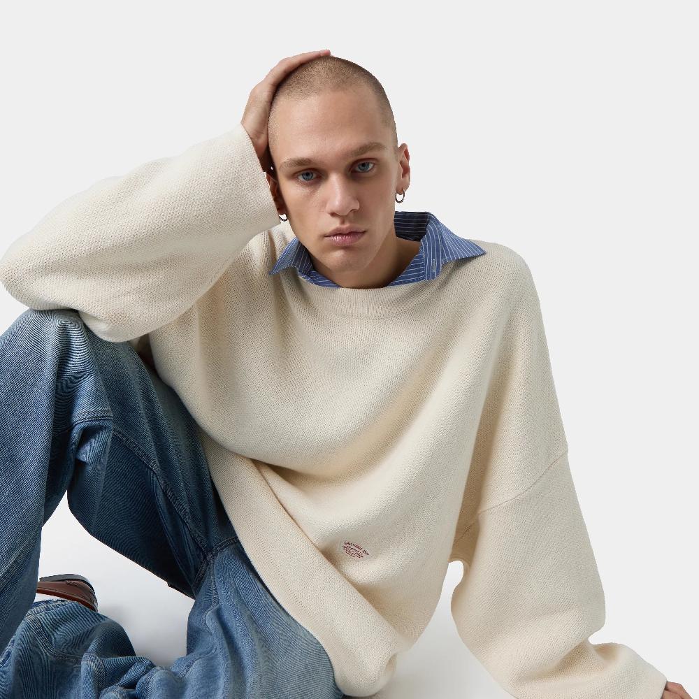 Eme Department Off Sand Jacquard Oversized Knit