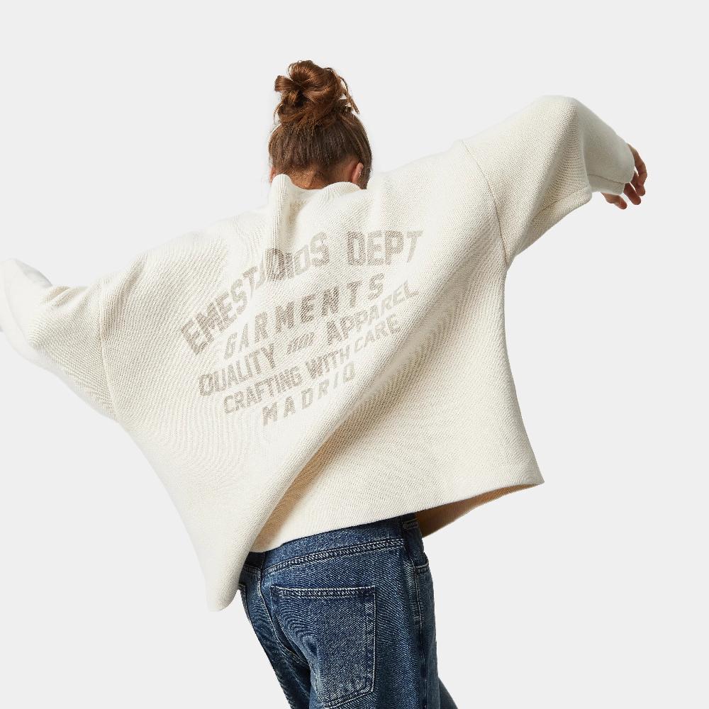 Eme Department Off Sand Jacquard Oversized Knit