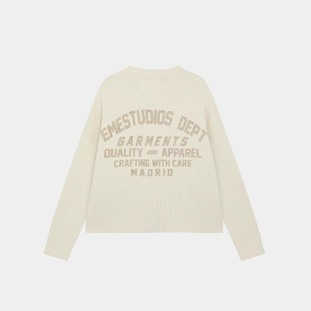 Eme Department Off Sand Jacquard Oversized Knit