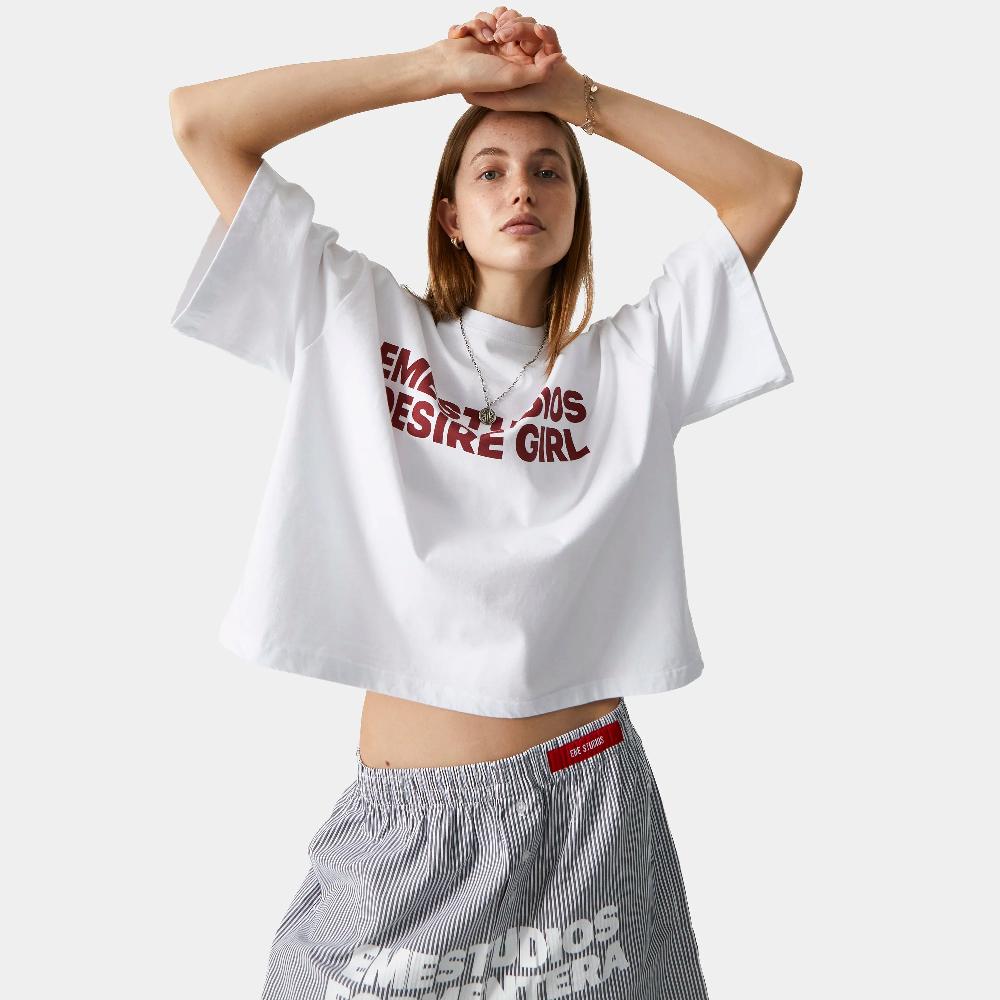 Eme Desire Girl Pearl Cropped Boxy Tee