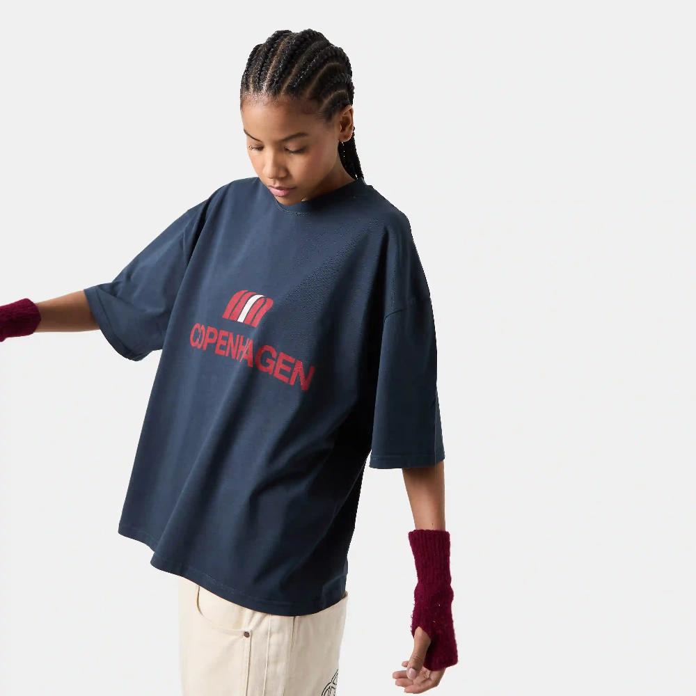 Eme Flag CPH Navy Cropped Tee