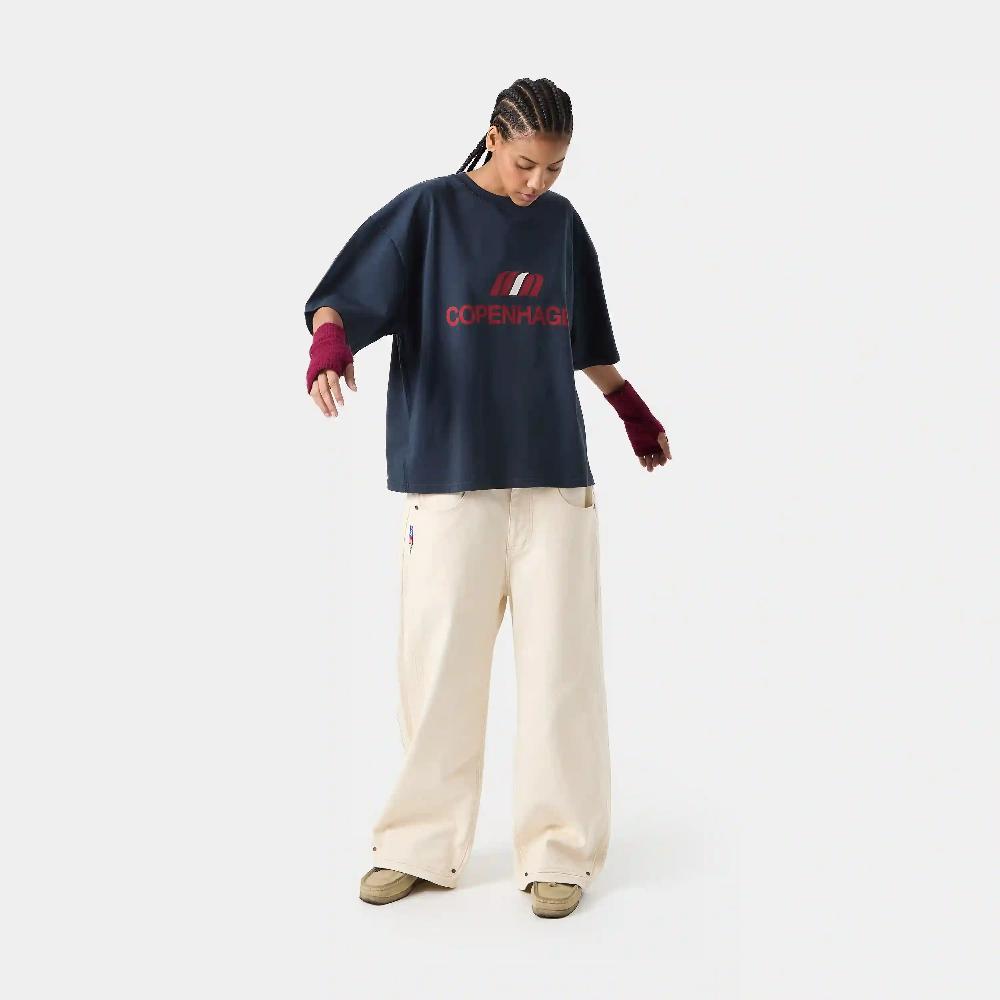 Eme Flag CPH Navy Cropped Tee