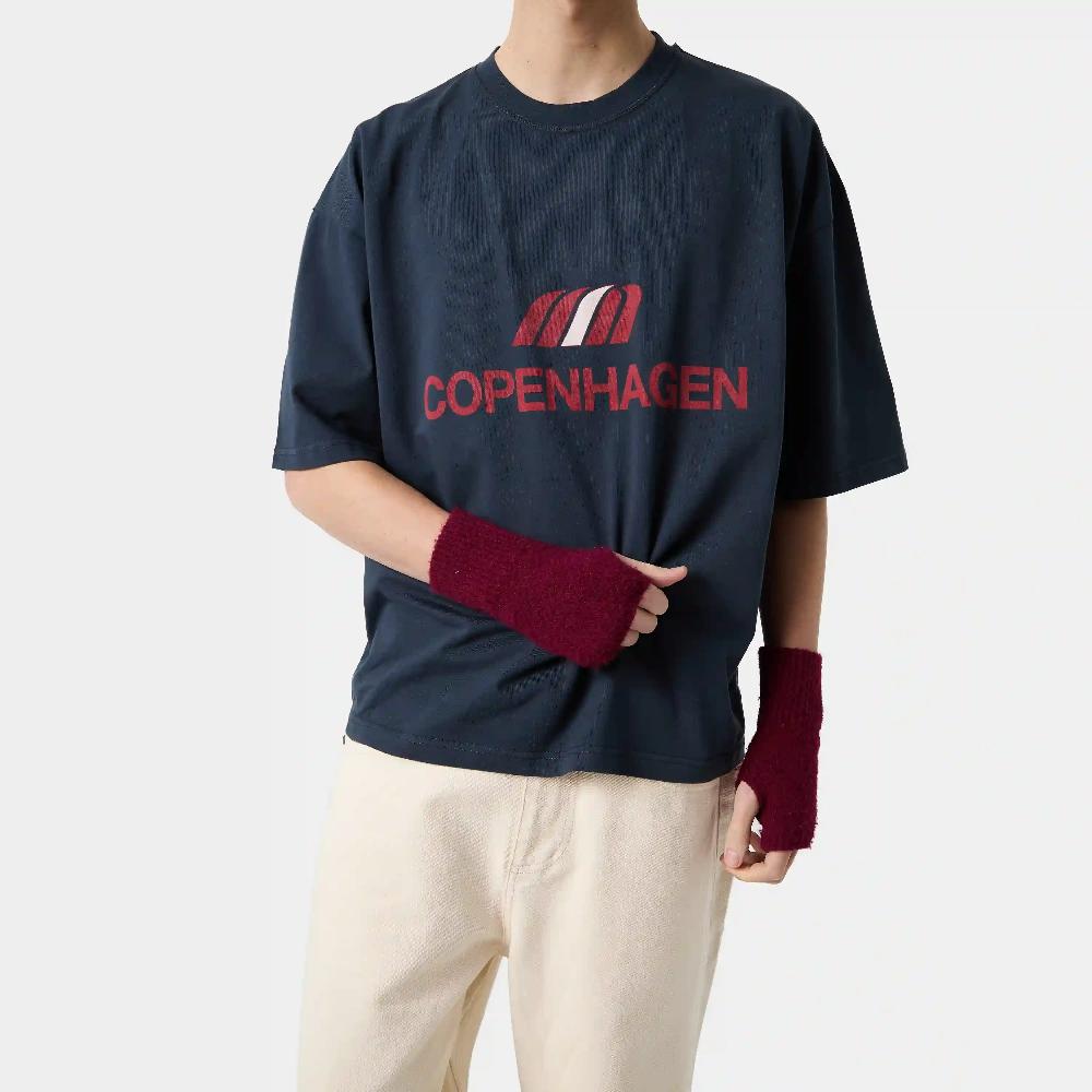 Eme Flag CPH Navy Cropped Tee