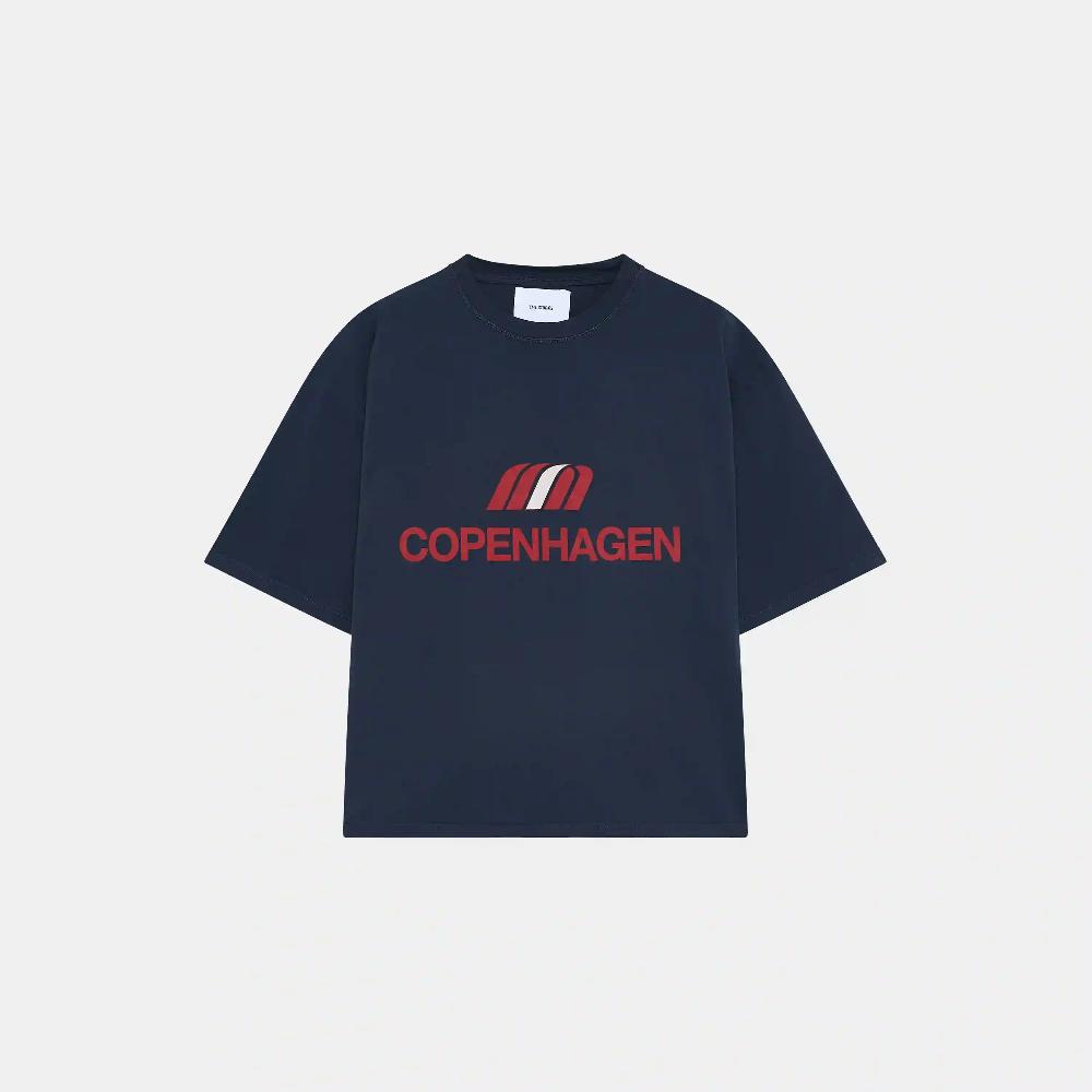 Eme Flag CPH Navy Cropped Tee