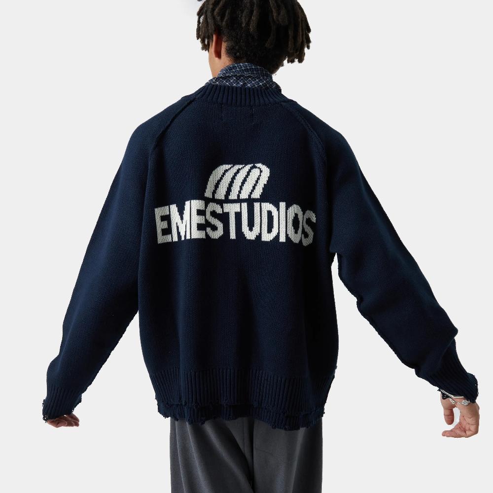 Eme Fray Navy Knit Sweater