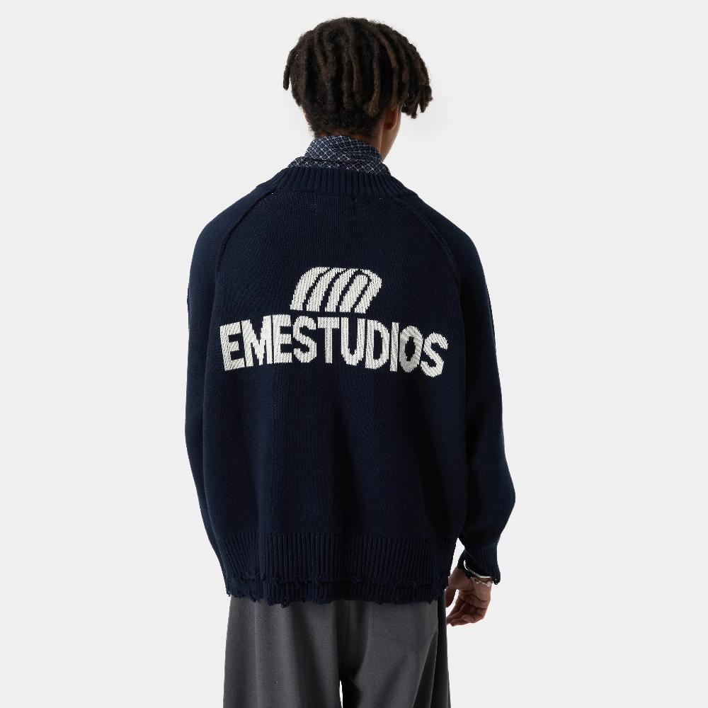 Eme Fray Navy Knit Sweater