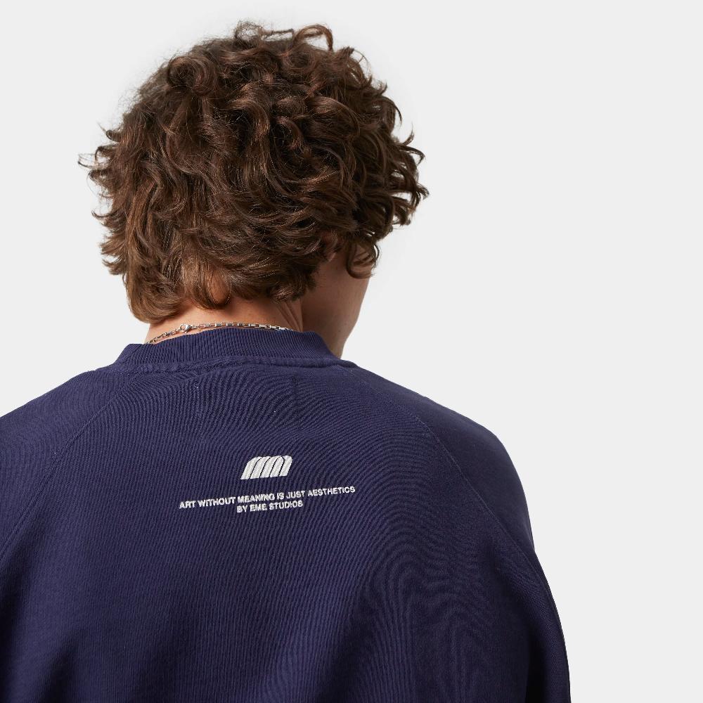 Eme Hallmark Navy Oversized Crewneck