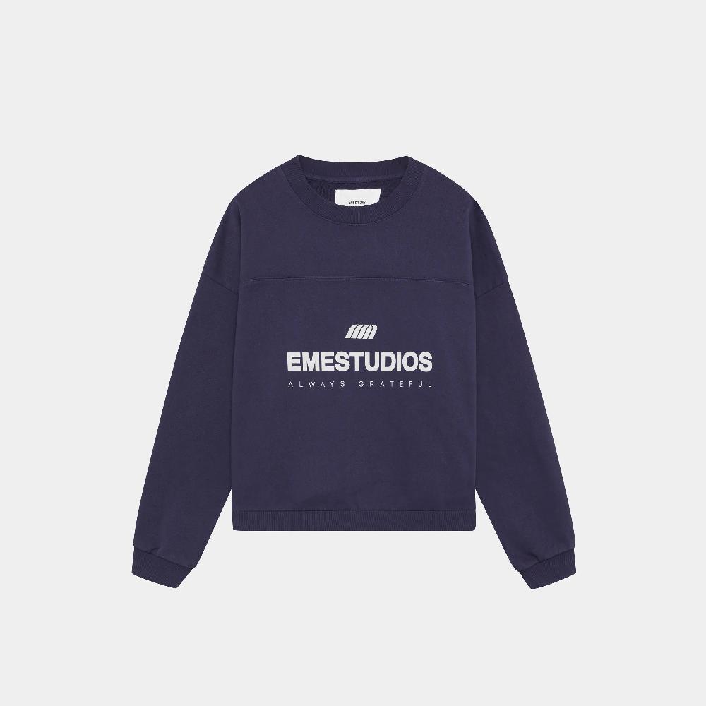 Eme Hallmark Navy Oversized Crewneck