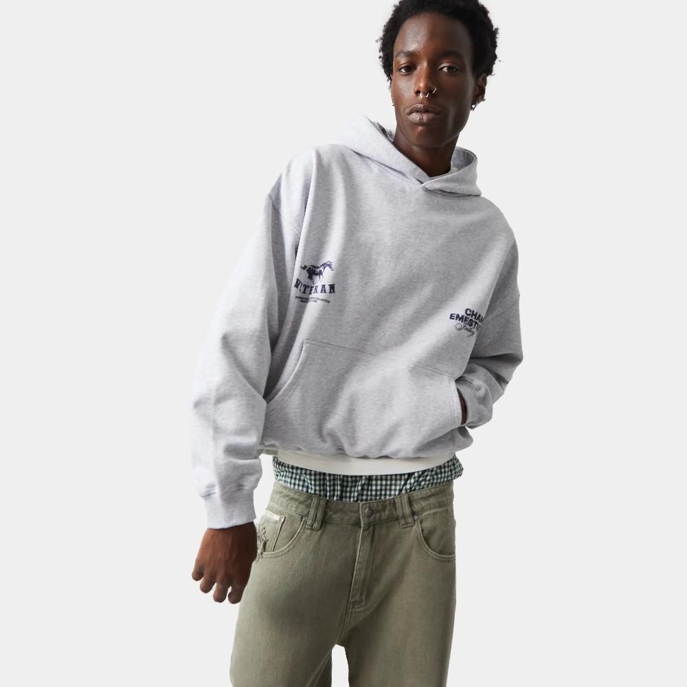 Eme Horse Heather Grey Oversized Hoodie