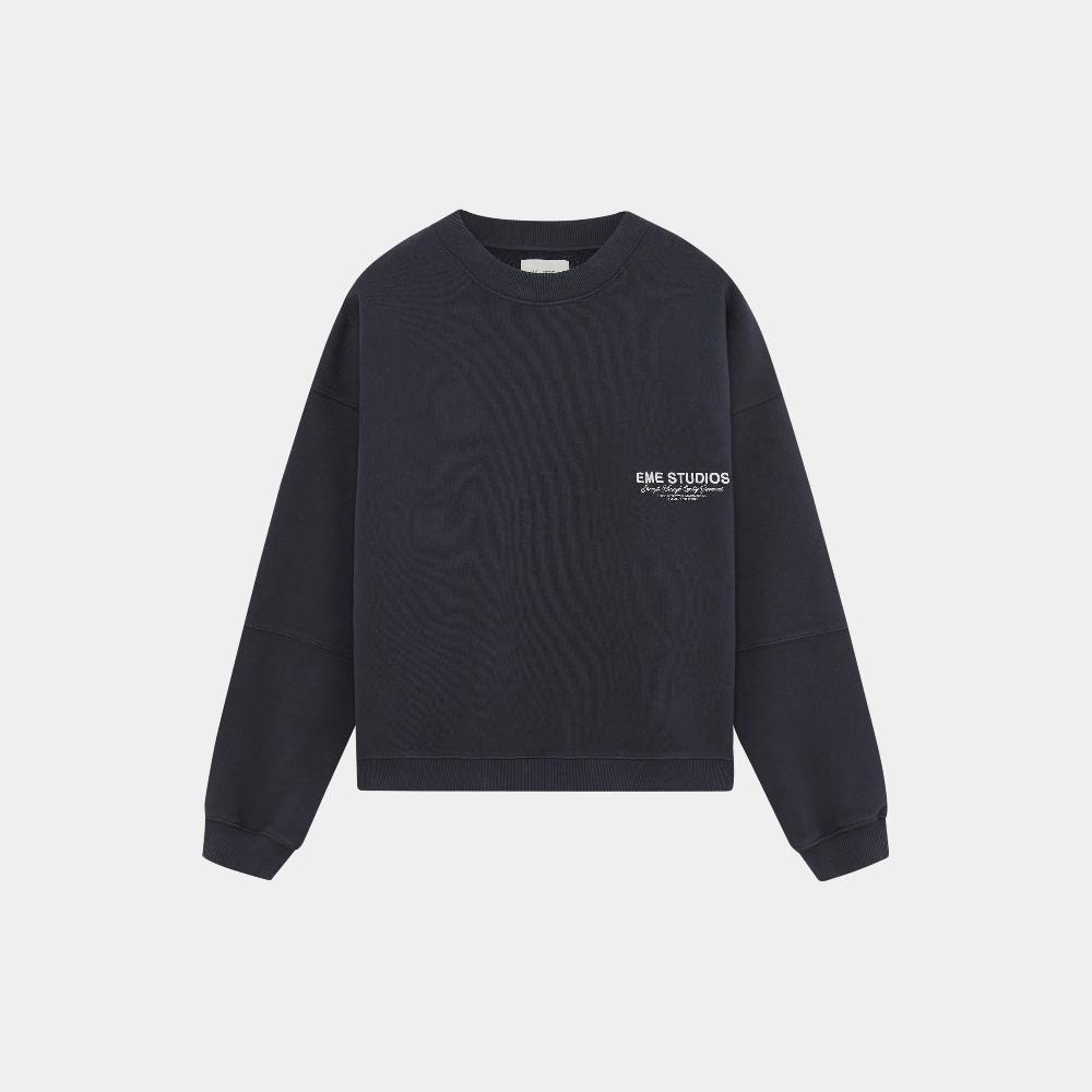 Eme Iconic Navy Oversized Crewneck
