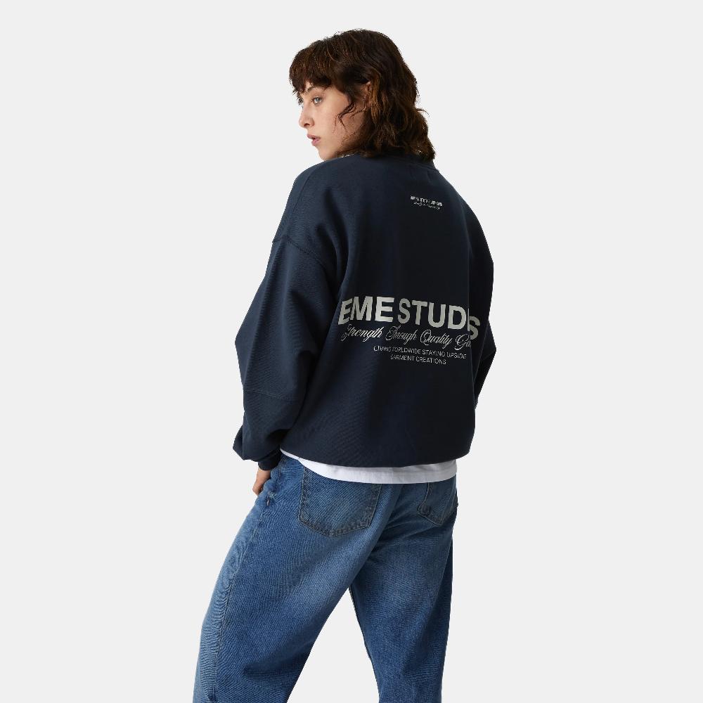Eme Iconic Navy Oversized Crewneck