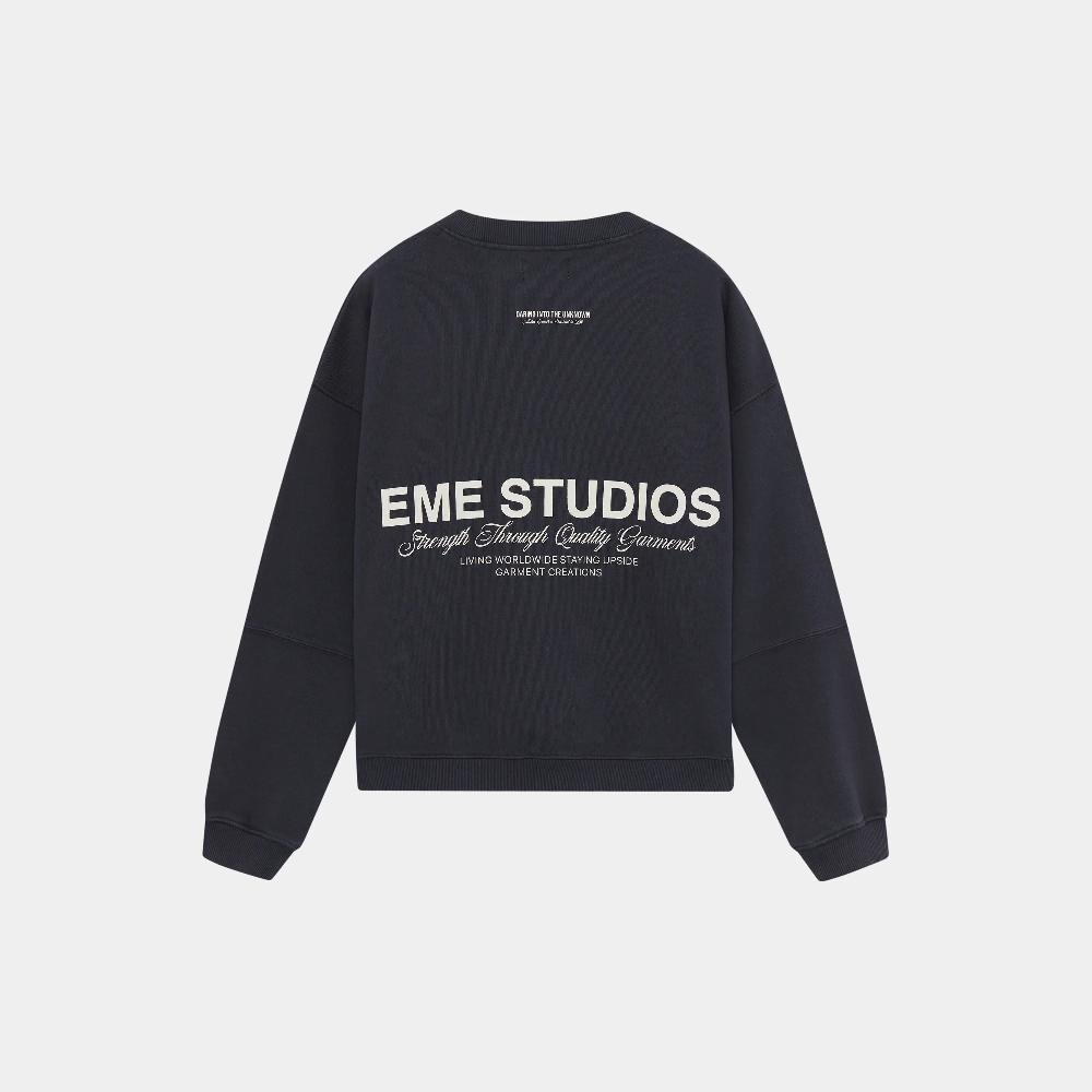 Eme Iconic Navy Oversized Crewneck