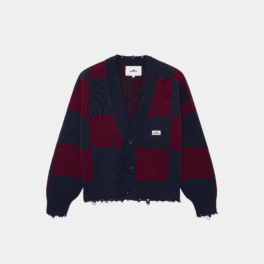 Eme Ivy Squared Navy Port Jacquard Knit Cardigan