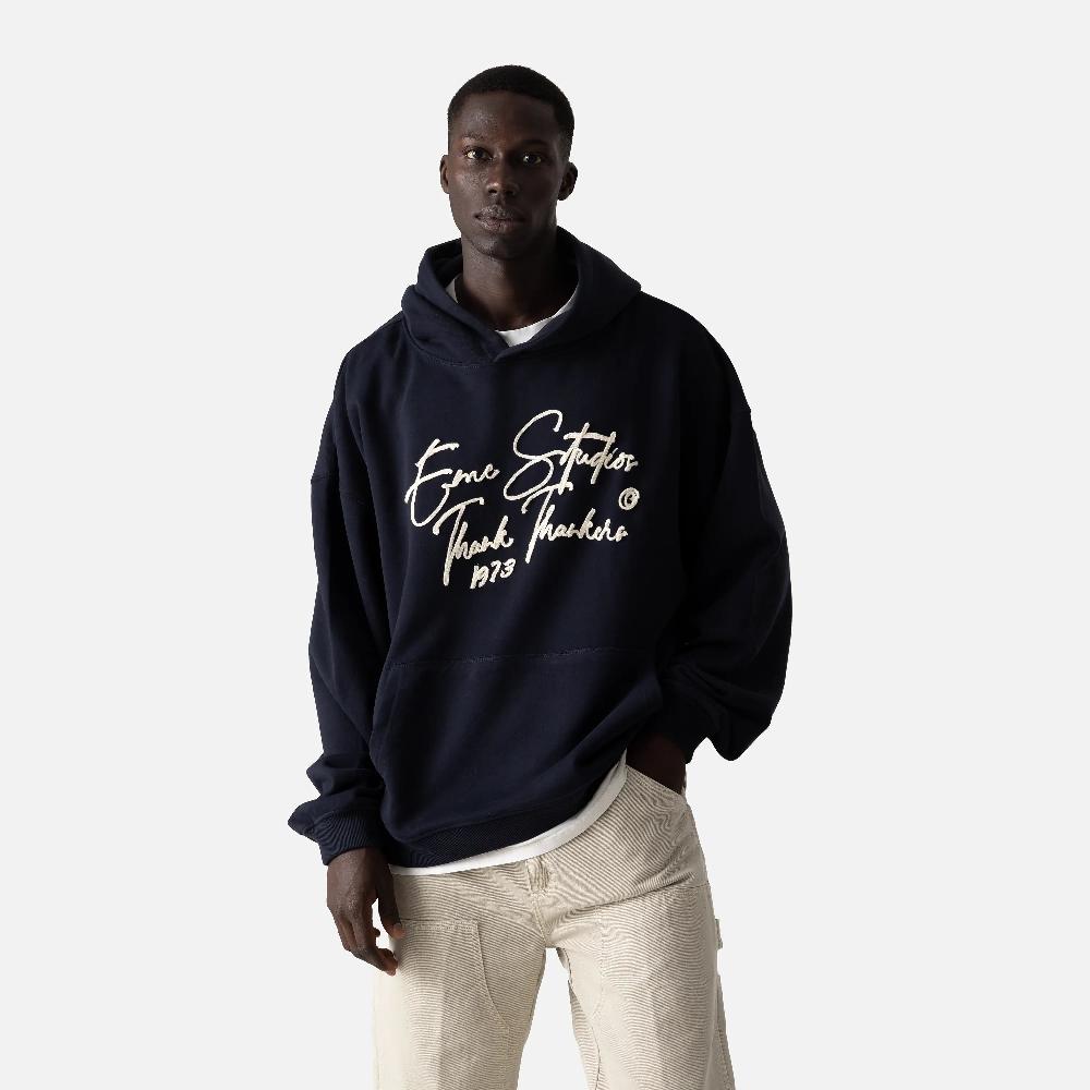 Eme Knot Dark Navy Oversized Hoodie