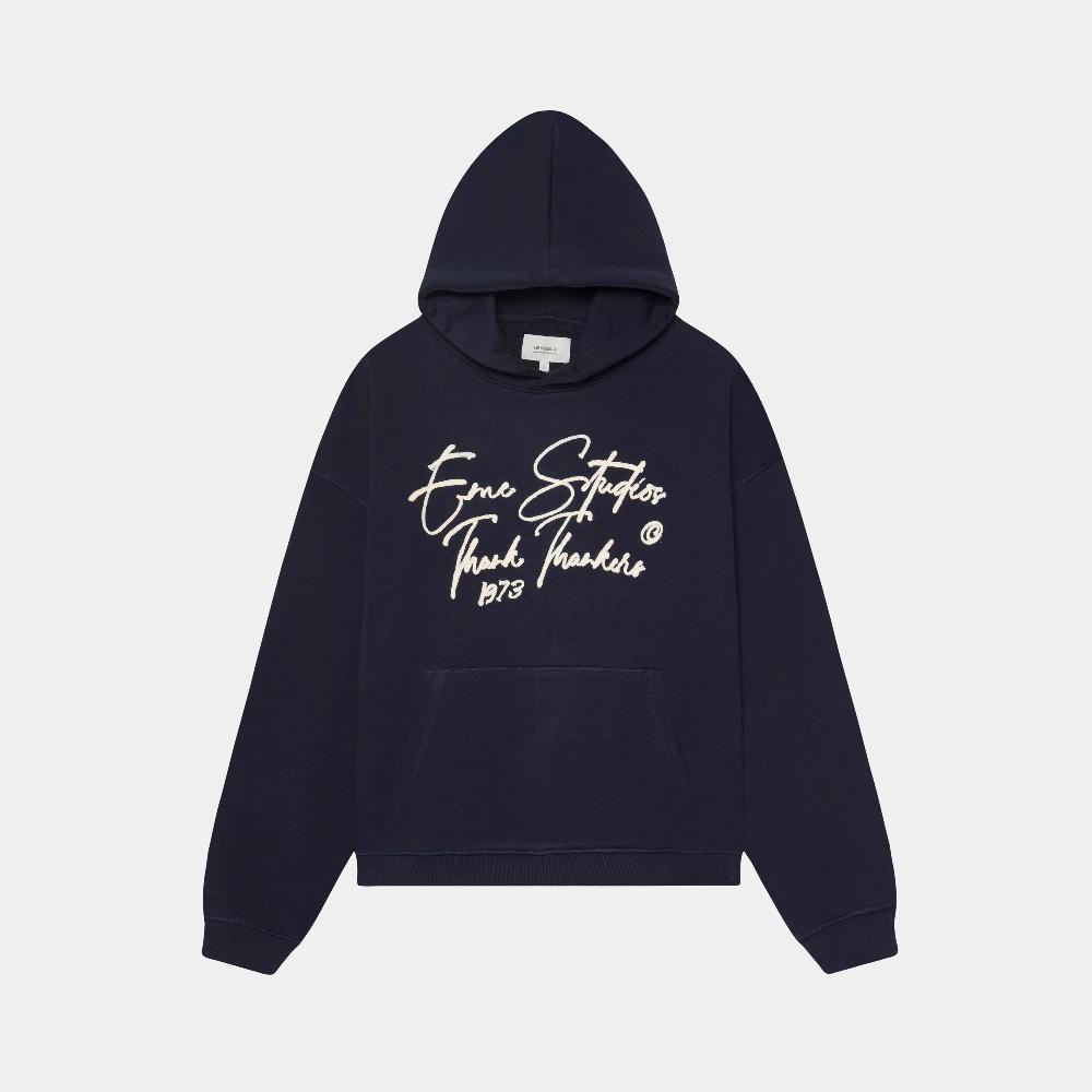 Eme Knot Dark Navy Oversized Hoodie