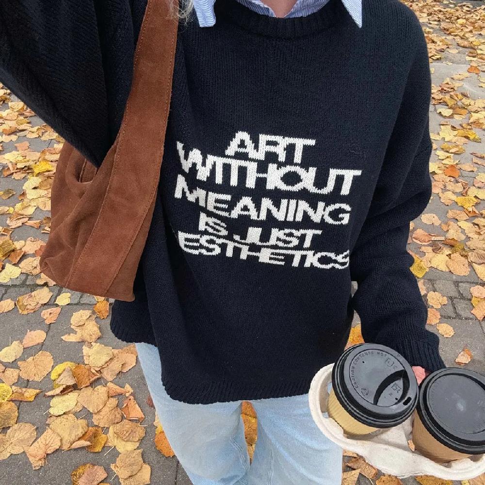 Eme Line Up Navy Oversized Knit