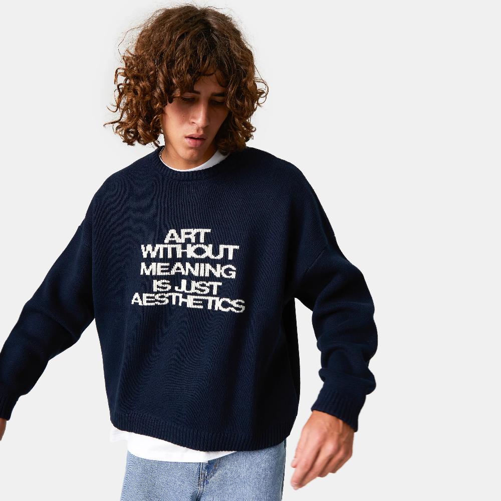 Eme Line Up Navy Oversized Knit