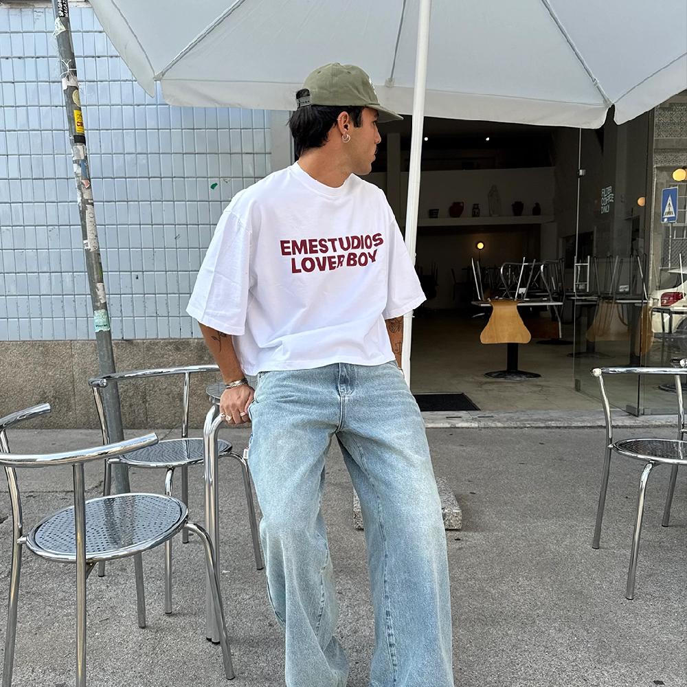 Eme Lover Boy Pearl Cropped Boxy Tee