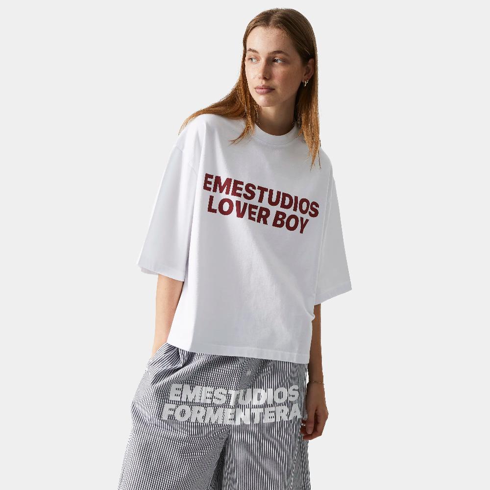 Eme Lover Boy Pearl Cropped Boxy Tee