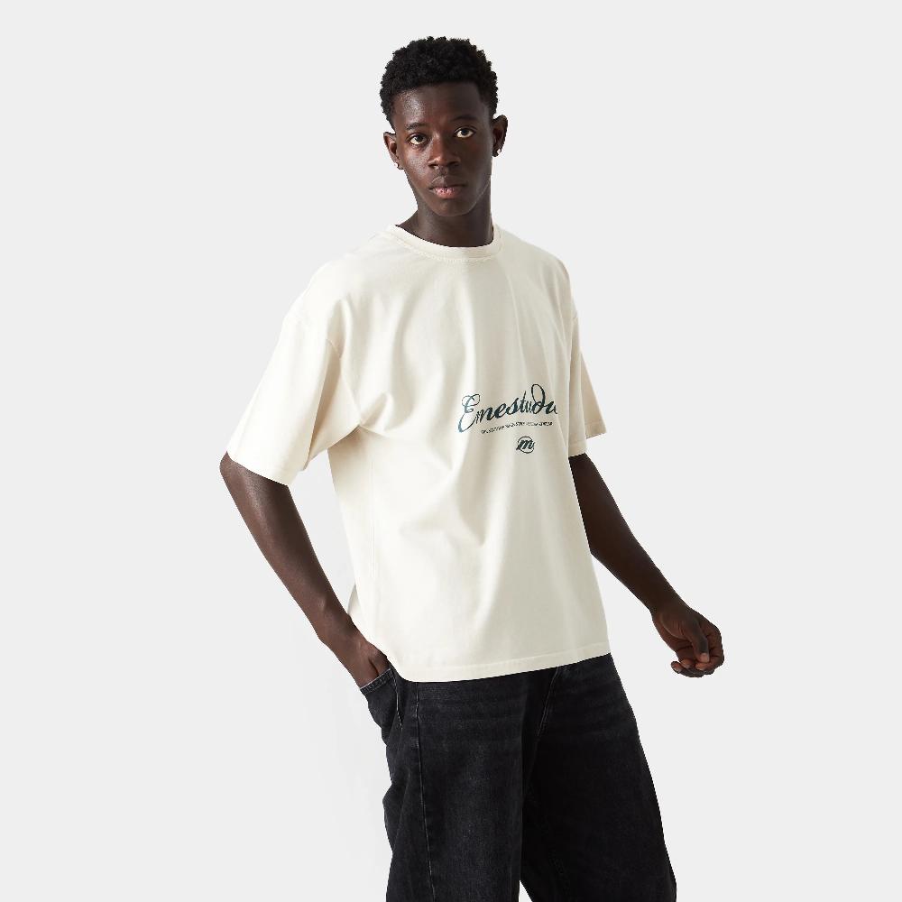 Eme Main Street Off Sand Oversized Tee