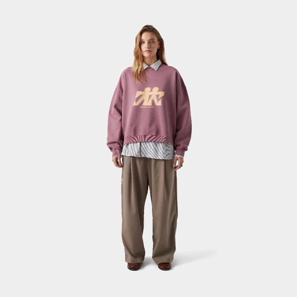 Eme Mbuddy Taupe Oversized Crewneck