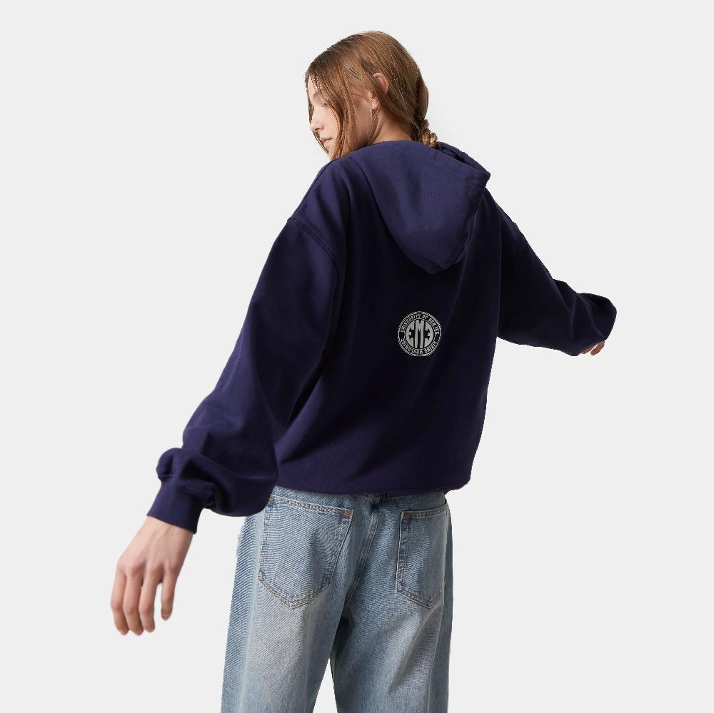 Eme Mesh Navy Oversized Hoodie