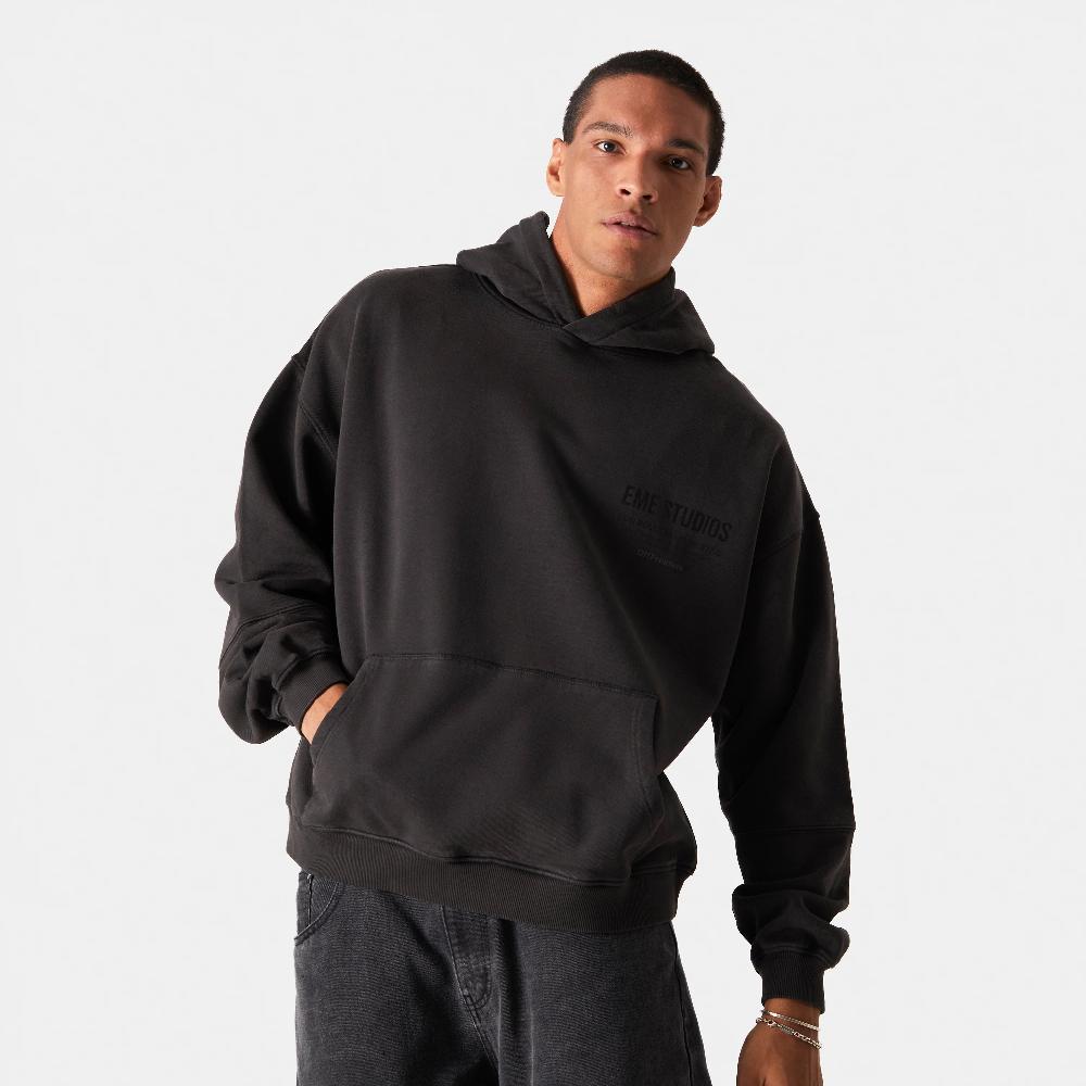 Eme Off Pressure Ebony Oversized Hoodie