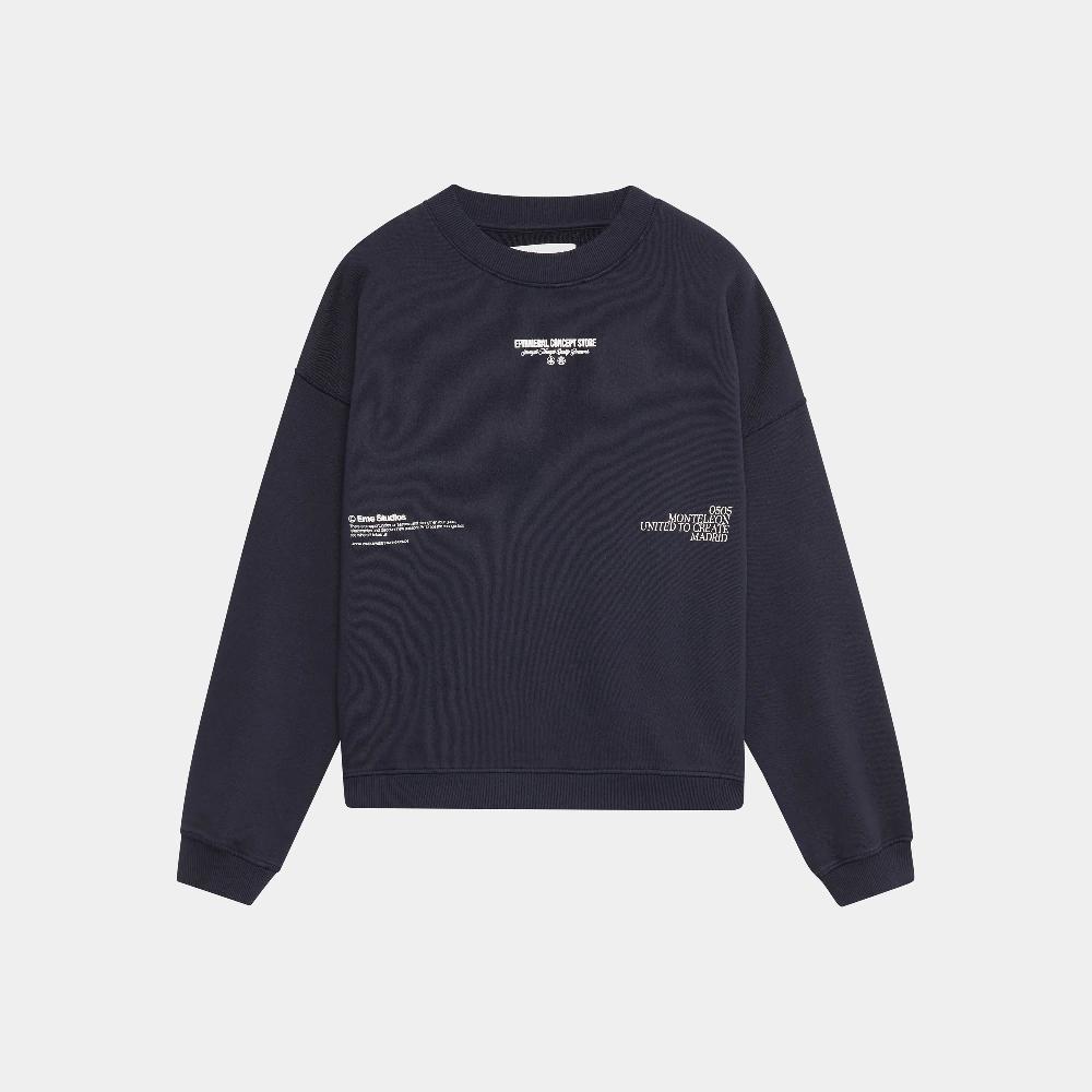 Eme Phantom Navy Oversized Mockneck