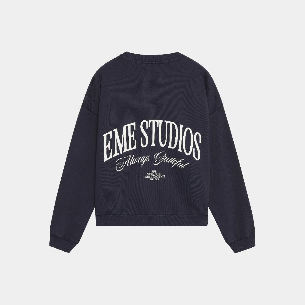 Eme Phantom Navy Oversized Mockneck