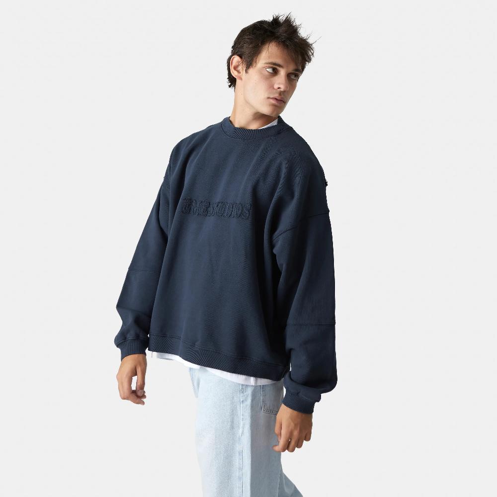 Eme Puzzle Navy Oversized Crewneck