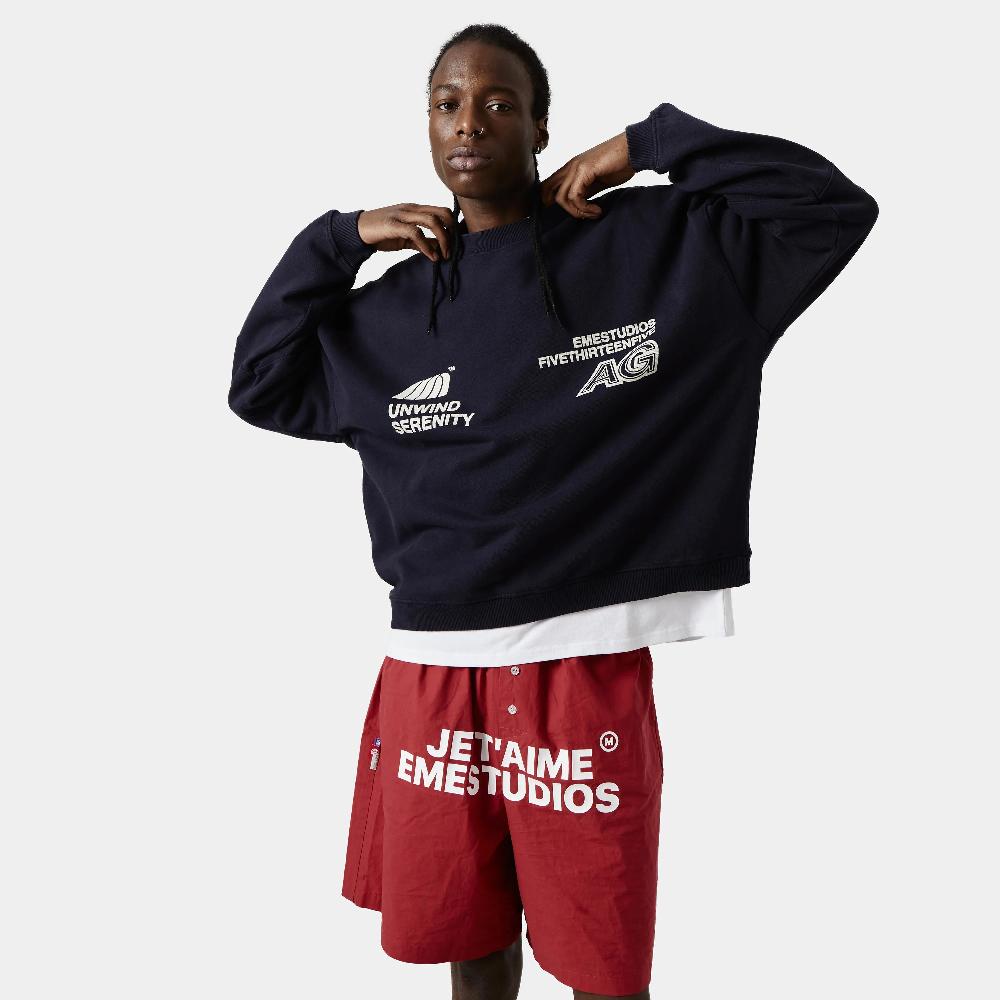 Eme Serenity Dark Navy Oversized Crewneck