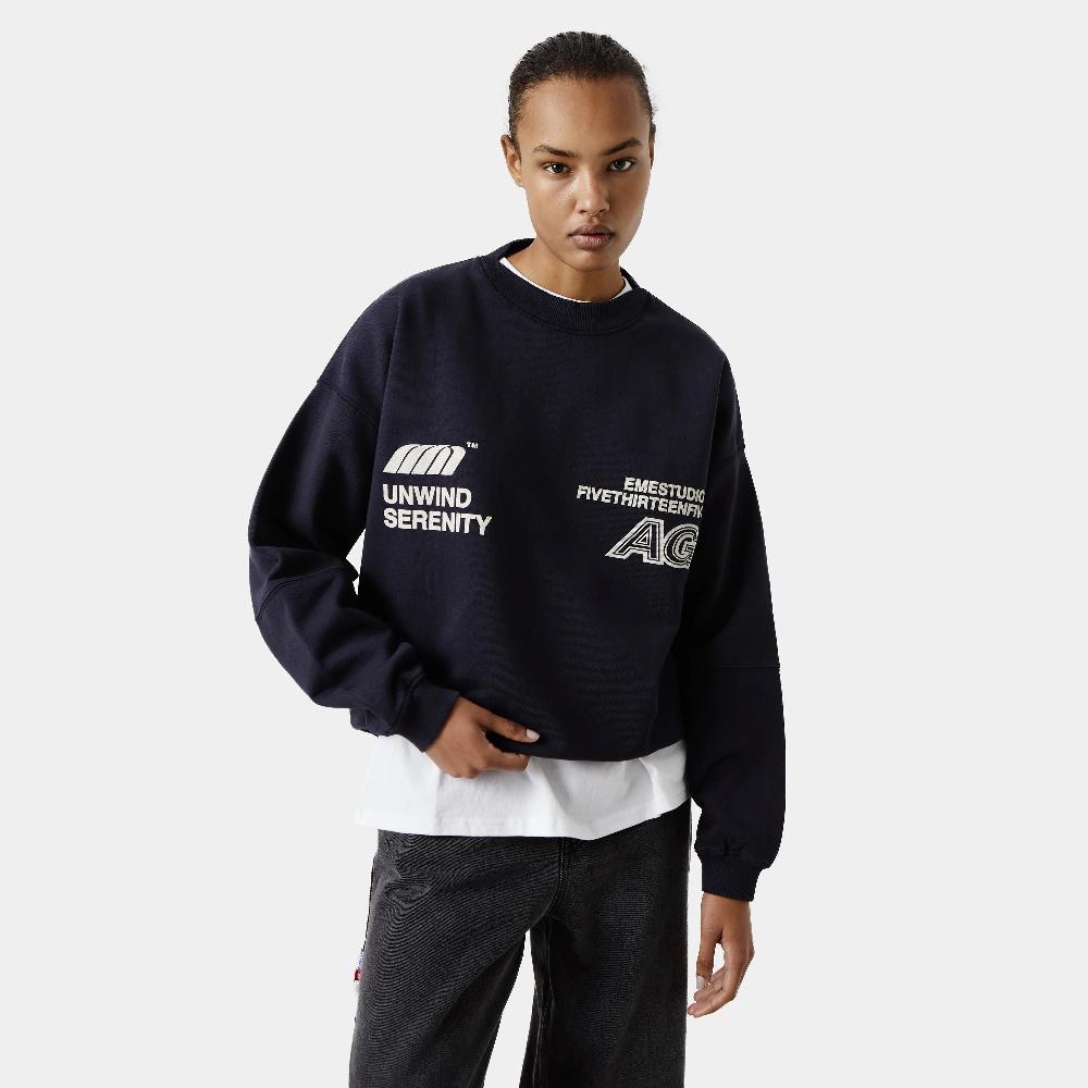 Eme Serenity Dark Navy Oversized Crewneck