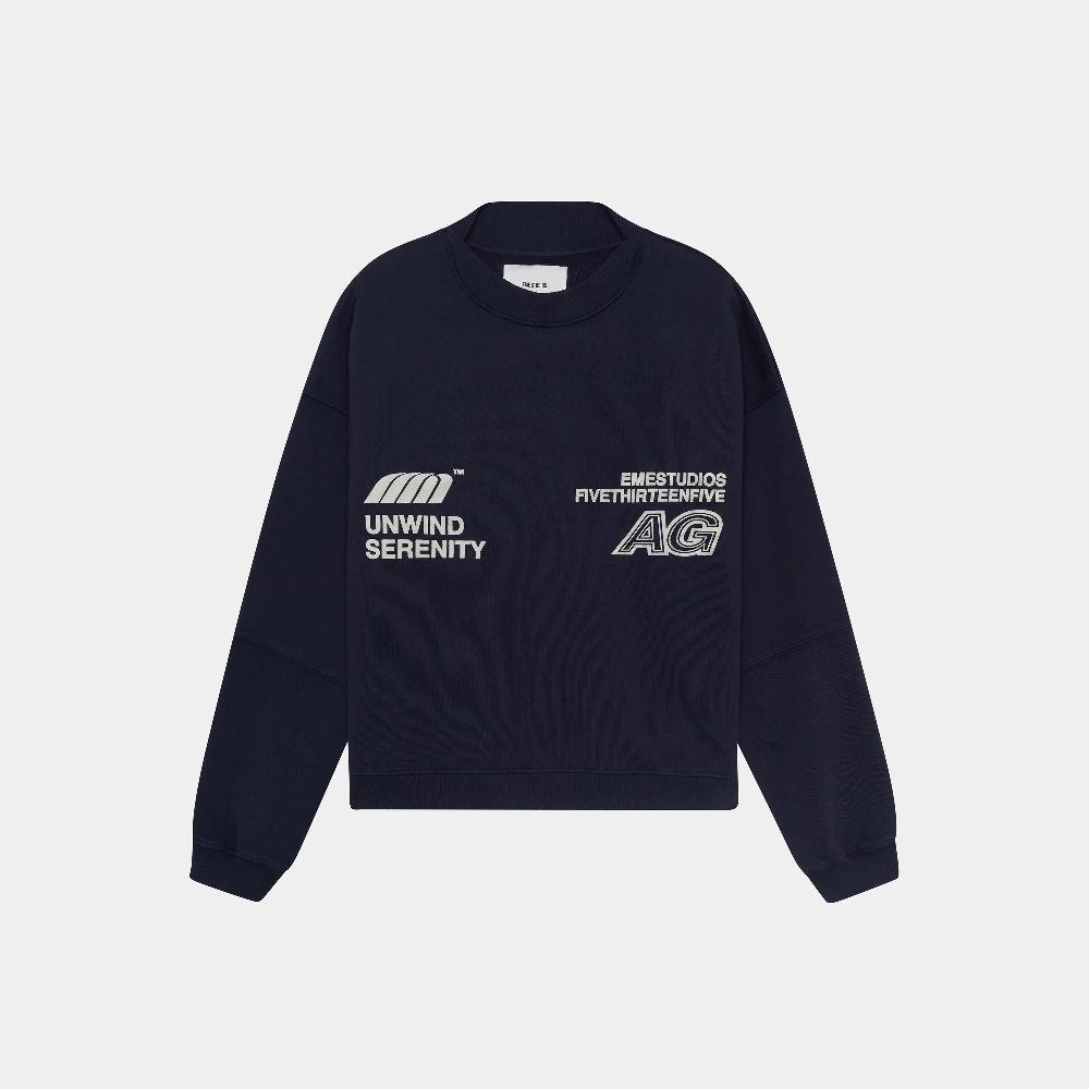 Eme Serenity Dark Navy Oversized Crewneck