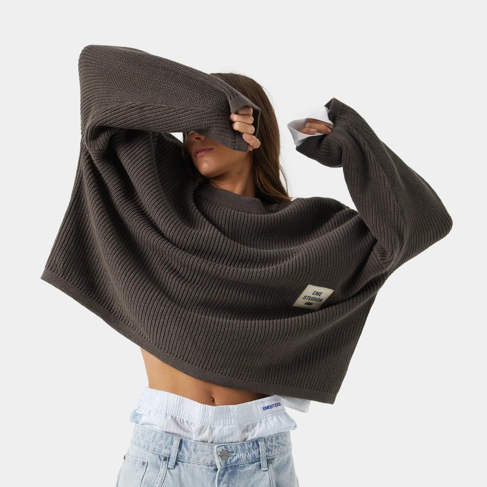 Eme Sleek Fawn Knit Sweater