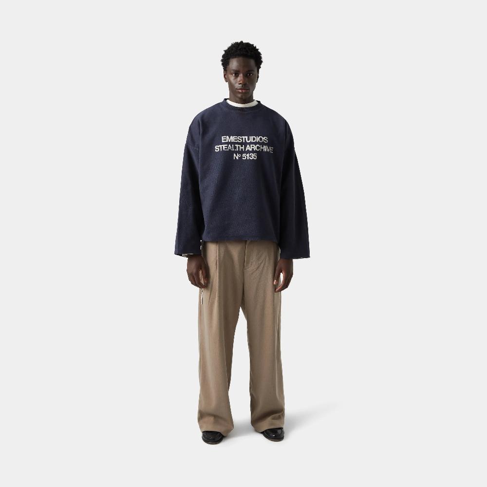 Eme Stealth Navy Reverse Crewneck